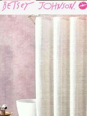 Betsey Johnson Glam Stripe  Shower Curtain- Slub Pink